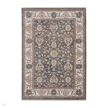 Vintage 35027 Traditional Distressed Koum Floral Vine Border Soft-Touch Green/Beige/Cream Rug-Think Rugs-Rug Love - The Most Loved Rug Store